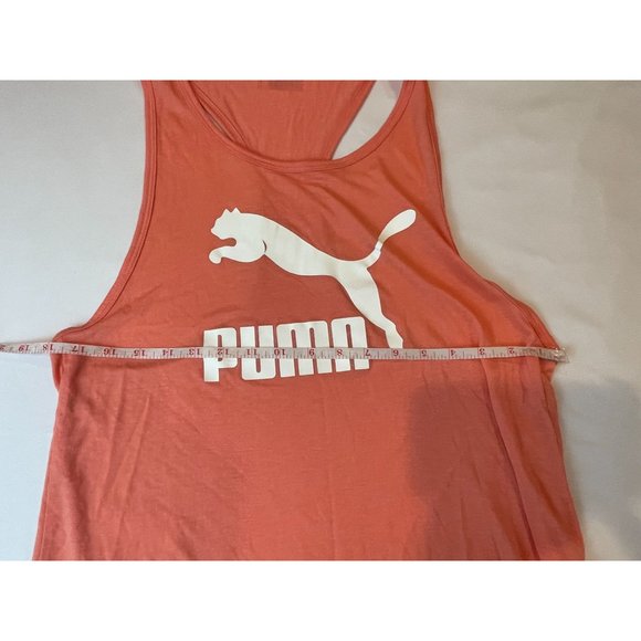 Puma Women’s Tank Top Activewear Graphic Loose Racerback Round Neck Peach Pink L - Picture 3 of 4